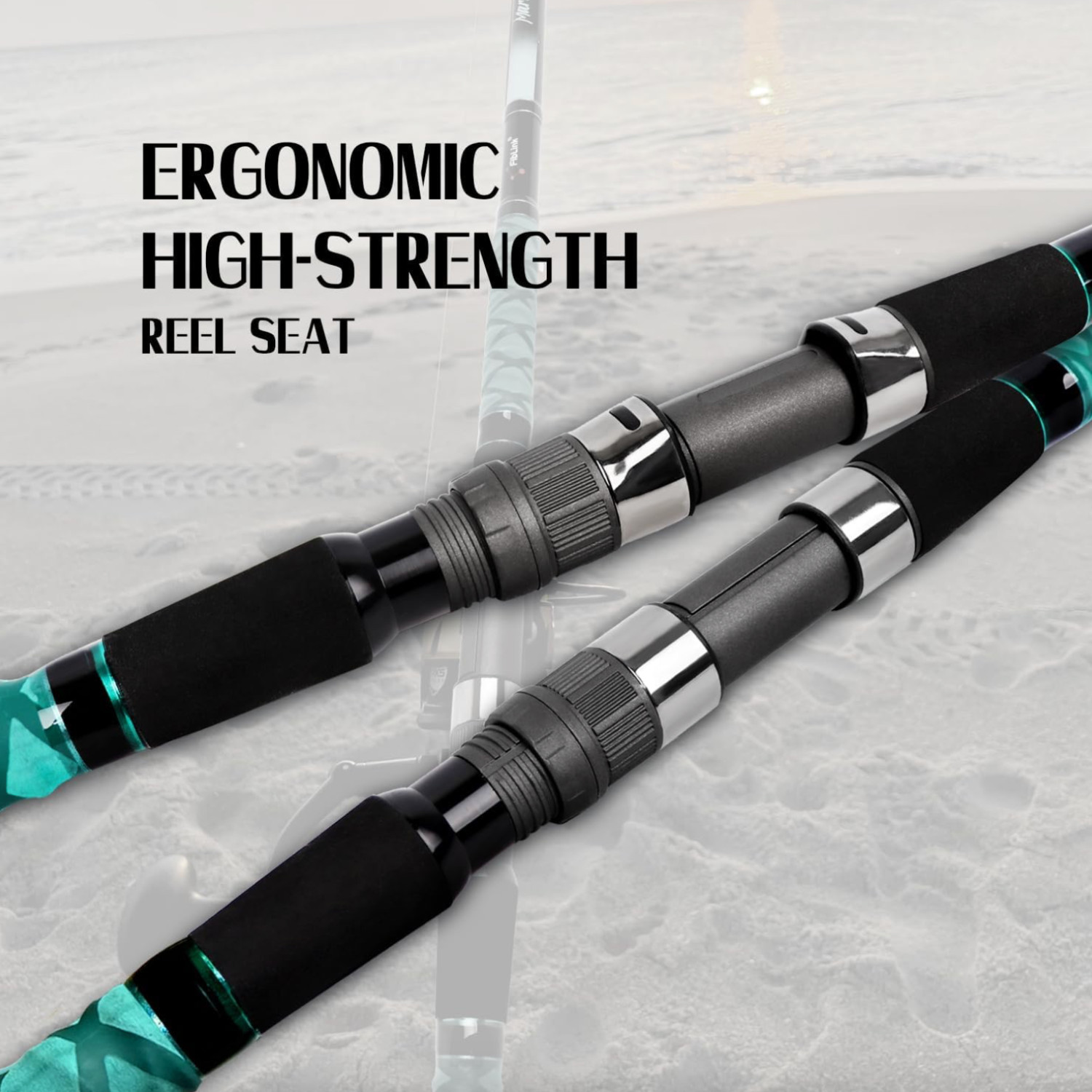 Fiblink 9FT Carbon Fiber Travel Surf Fishing Rod 4-Piece Spinning Saltwater