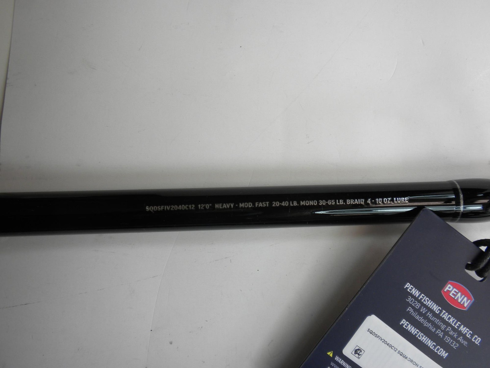 Penn SQDINIV2040C12 Squadron Casting Rod Heavy Action 12 Ft 2 Piece