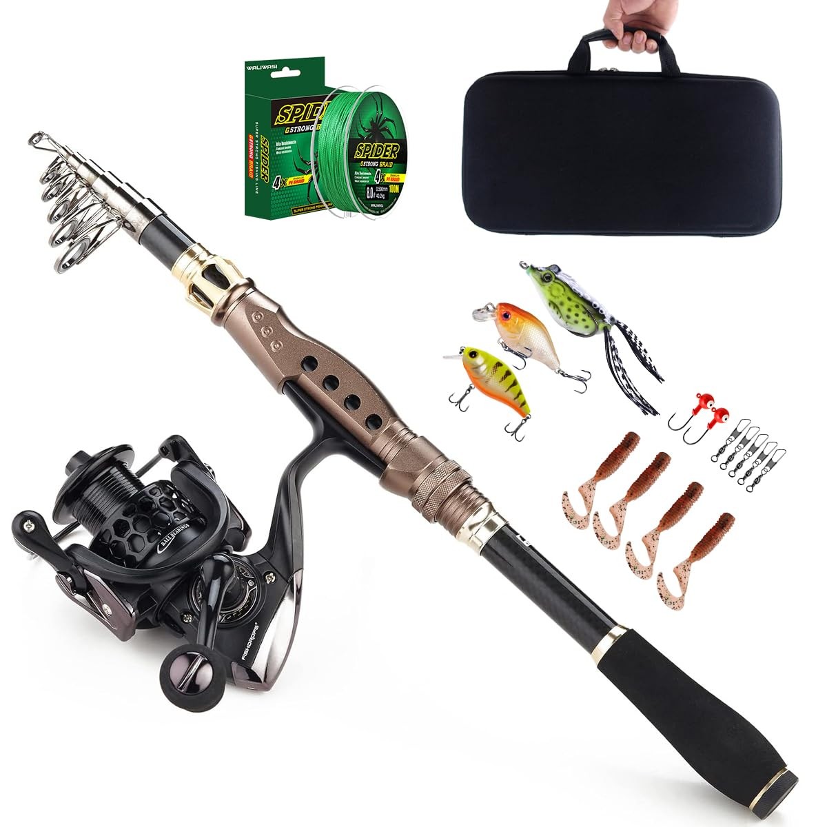 Fishing Rods and Reels Combo Telescopic Fishing Rod with Fishing Carrier Bag …