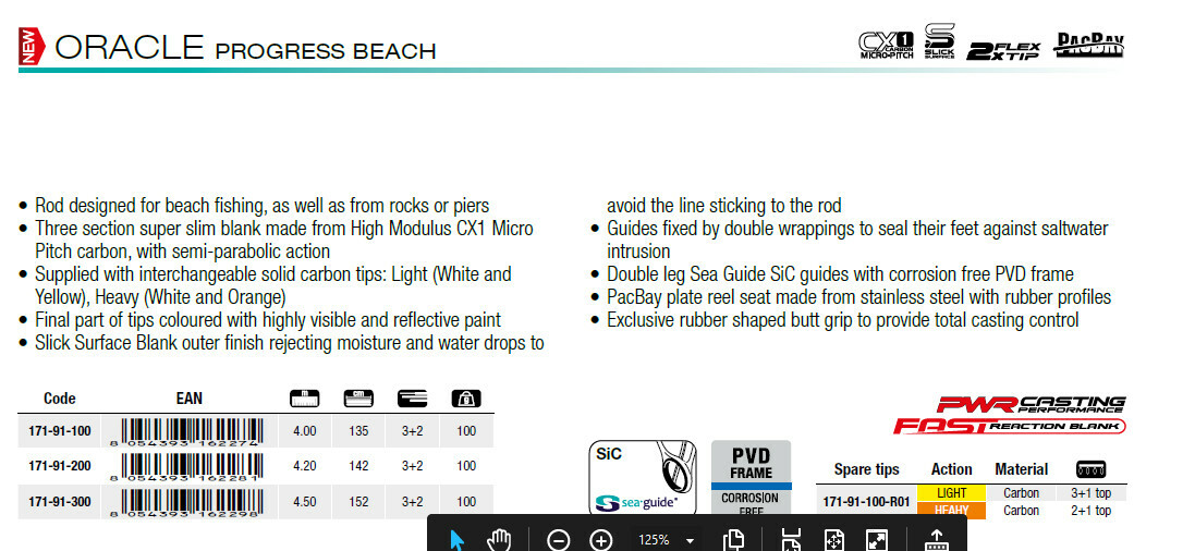 Trabucco Oracle Progress Beach beach 4.00m 4.20m 4.50m Beach ledgering rod