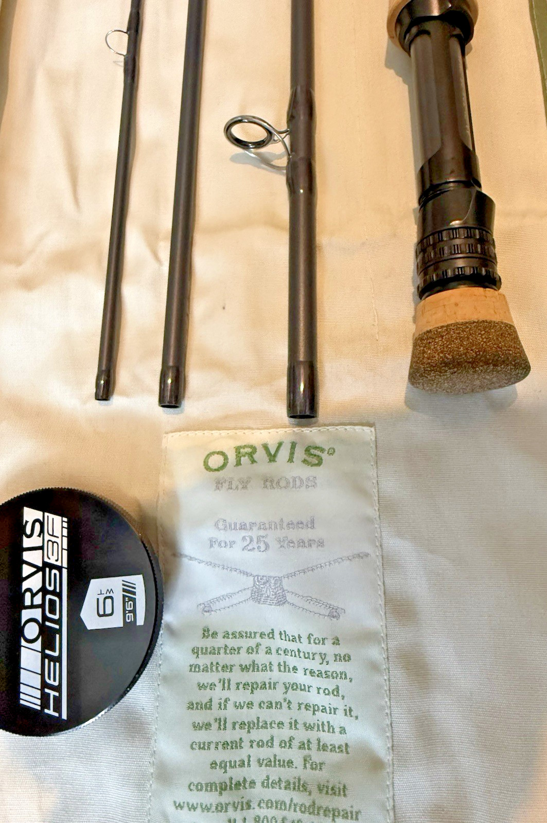 Orvis Helios 3F 9 Foot 6 Inch #6 4 Piece Trout Fly Rod with Bag & Travel Tube