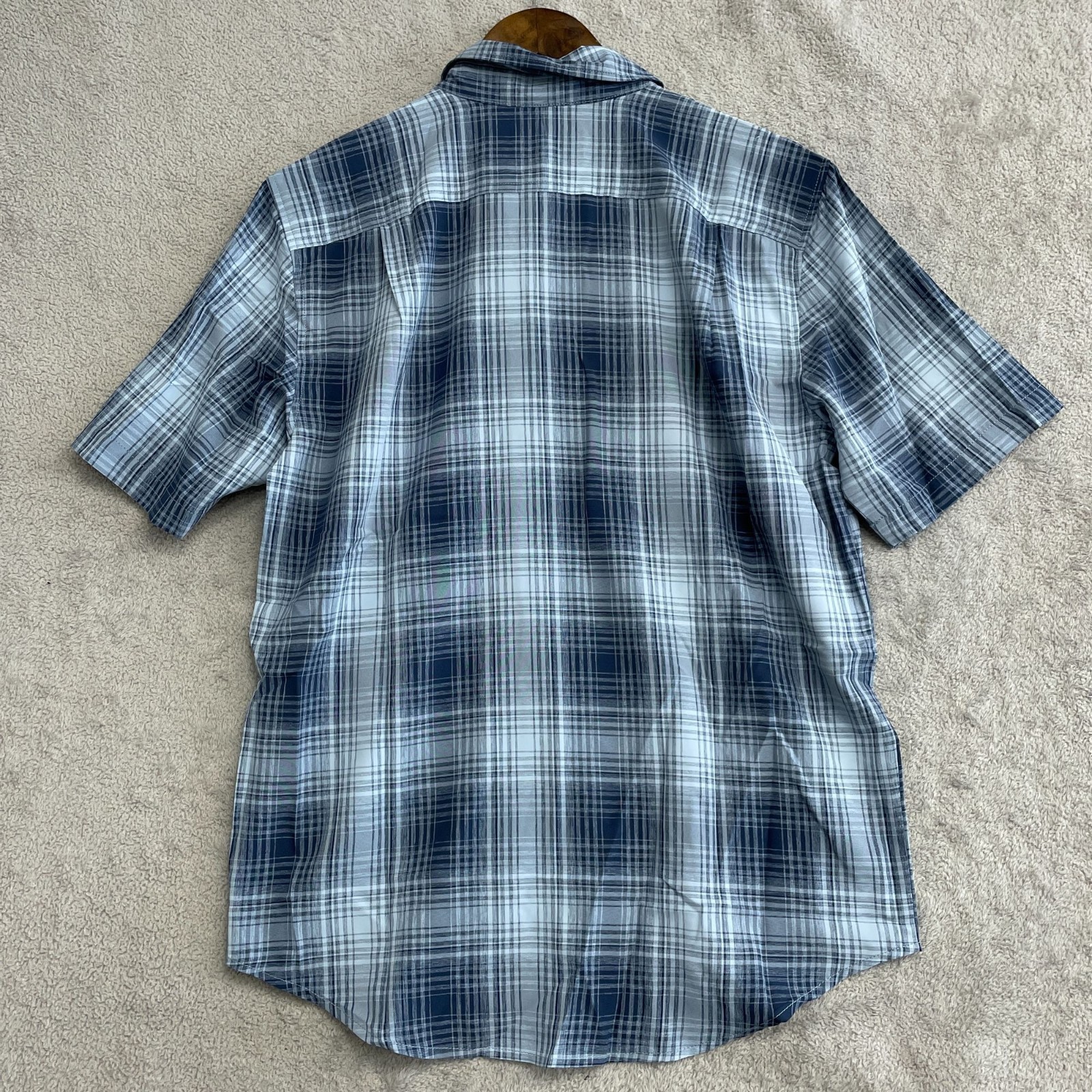 NEW Orvis Men’s S Tech Shirt Blue Plaid UPF 30+ Quick-Dry Button Up Outdoor