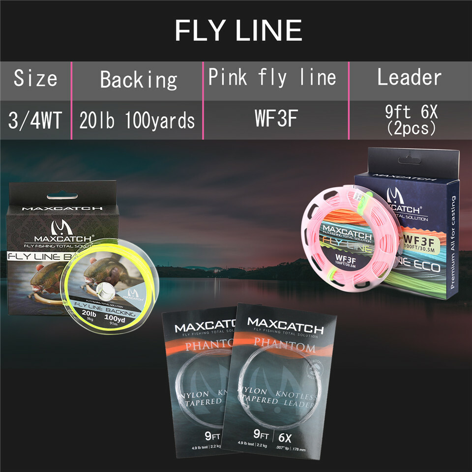 Women’s Elegant Pink 2wt/5wt Medium-Fast Action Fly Fishing Rod Combo