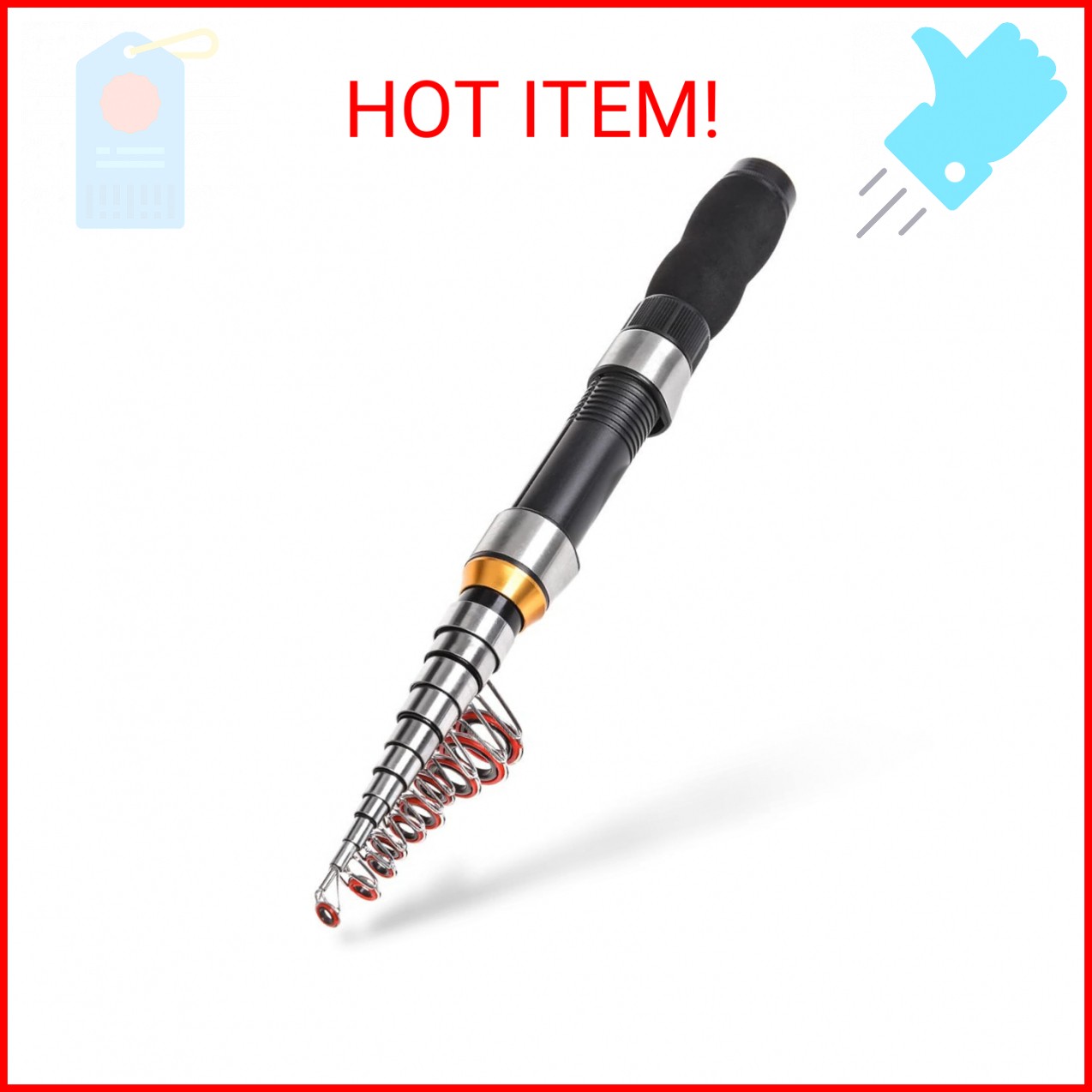 Gigicloud 1PCS Telescopic Fishing Rod 1.0m-2.3m Fishing Pole Glass Rod Super Sho