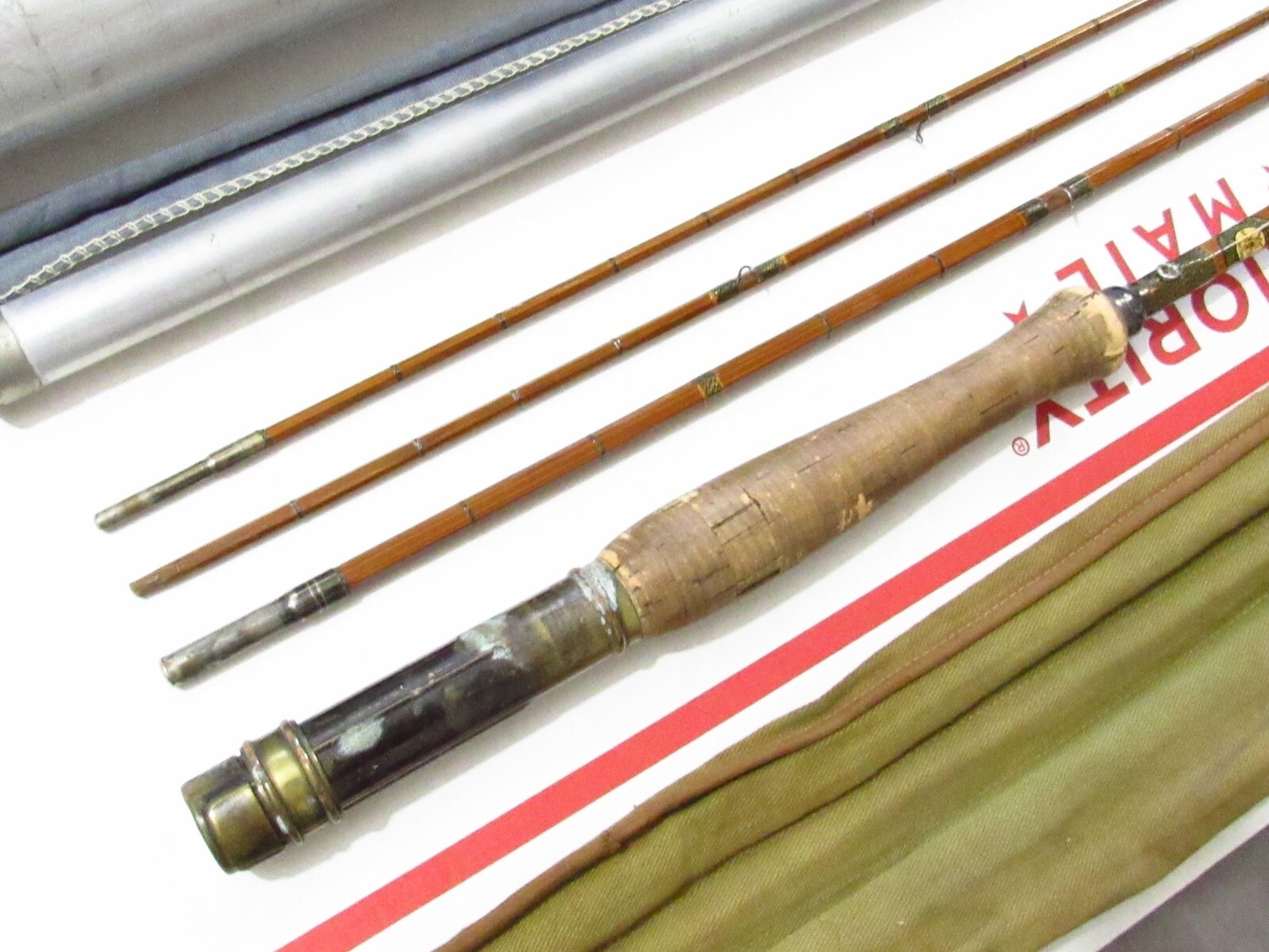 1930S USA ABBEY & IMBRIE CHUBB MONTAGUE 8′ 1/2 FT BAMBOO FLY ROD FOR RESTORE