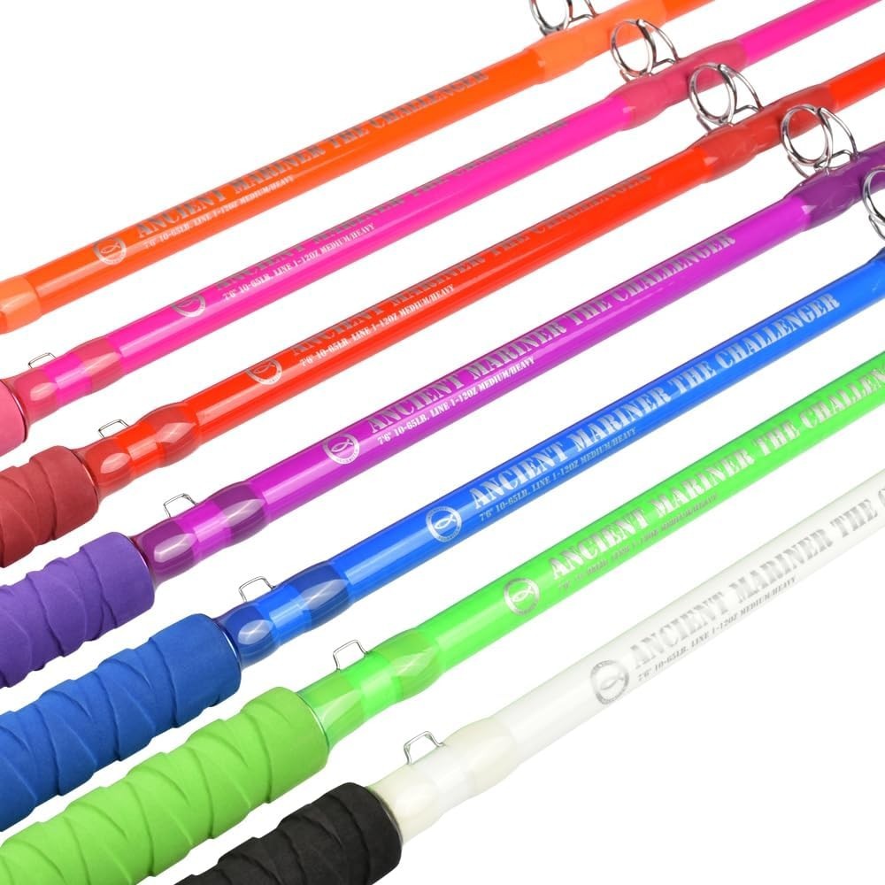 Catfish Fishing Rods 7’6 Glow in The Dark The Challenger Casting Rod, Medium …
