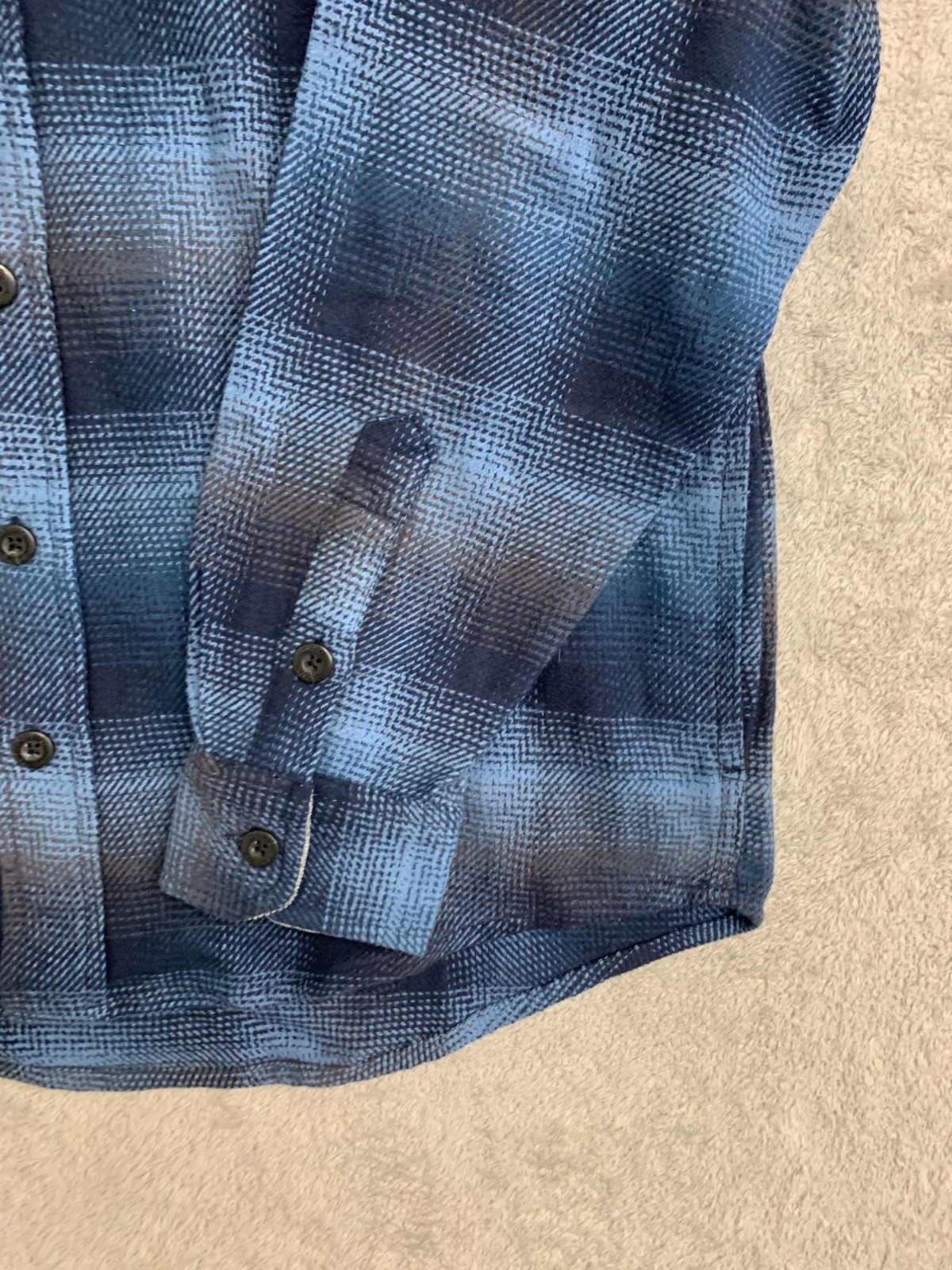 Orvis Men’s Size S Blue Plaid Long Sleeve Button-Up Beefy Flannel Shirt n1312