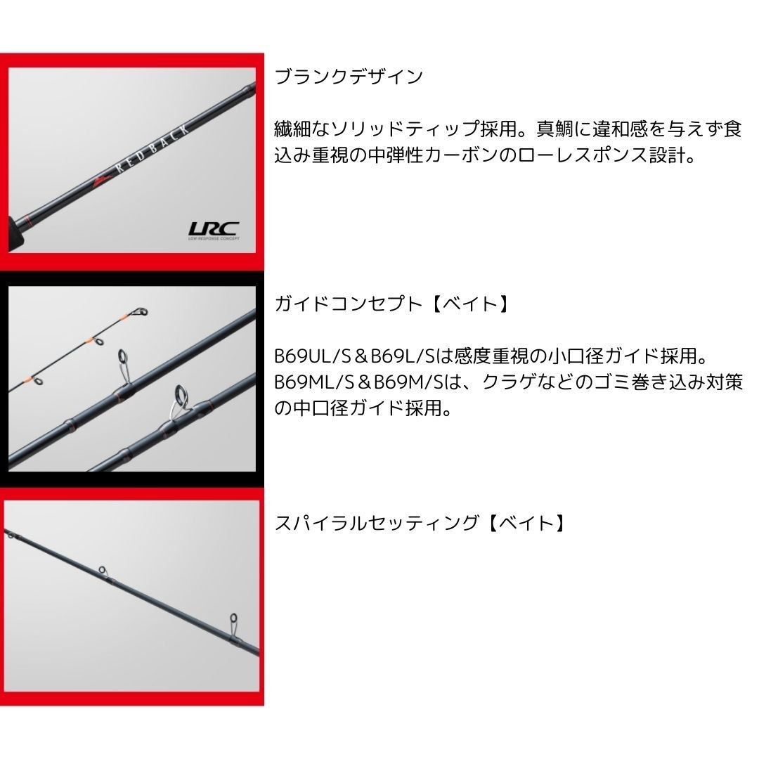 Major Craft Redback 1G RB1-B692L 6’9″ Spinning Rod, F Action, 2pc, Max 1.0PE