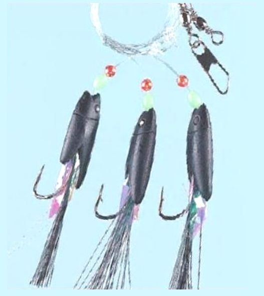 5 x Max Black Cod Sea Fishing Rigs 3 Hook size 6/0