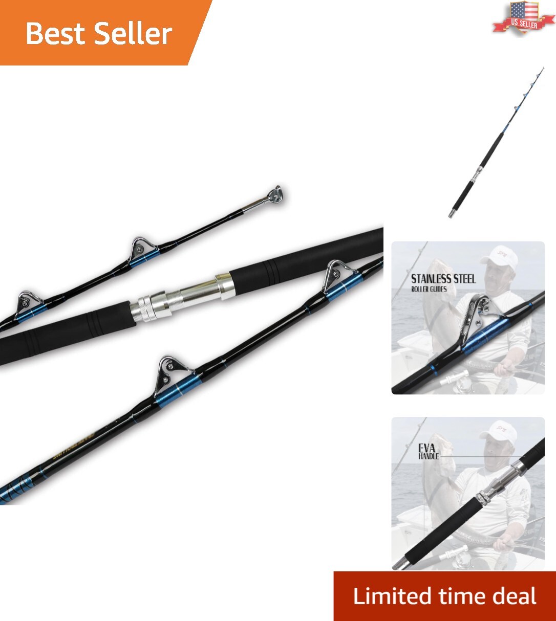 Conventional 5’1″ Trolling Fishing Rod – Built for Big Game and Heavy Power Use