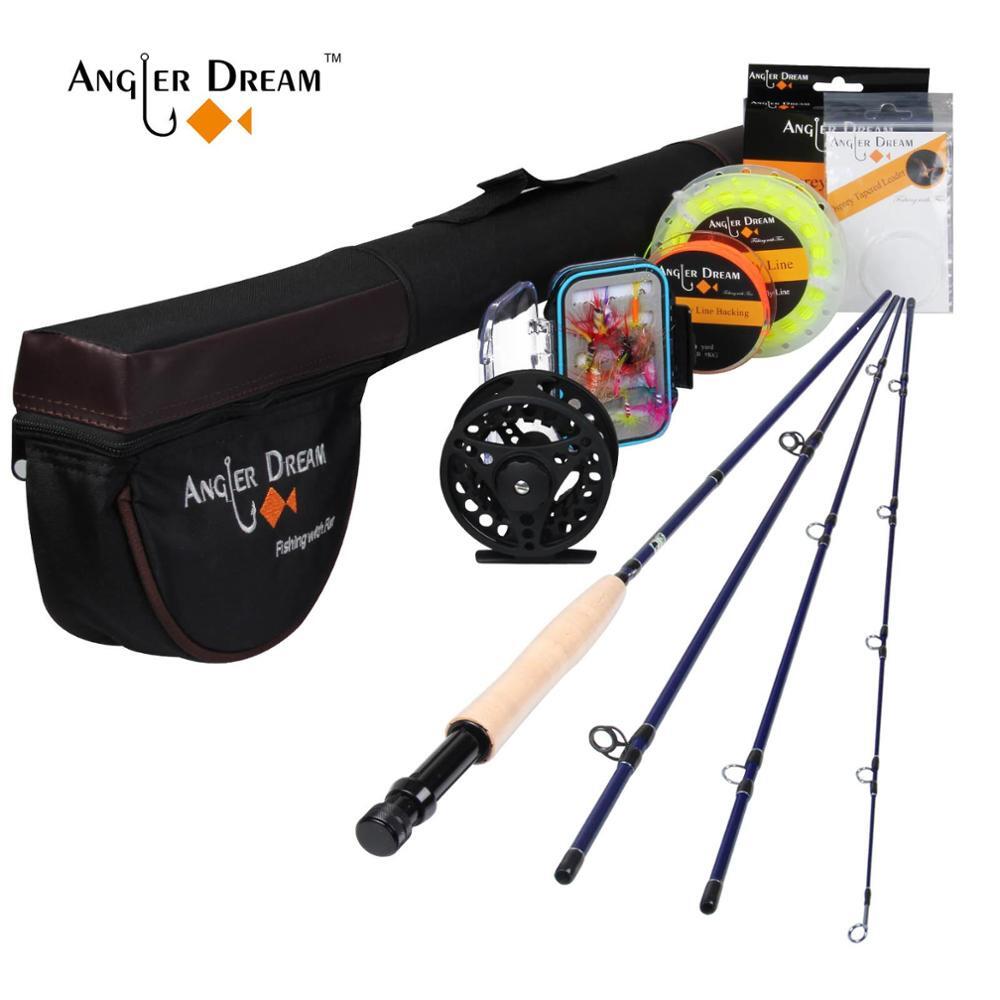 8’4” 3WT 4Pieces Carbon Fly Fishing Rod and Reel Combo Set 3/4WT Reel Rod Combo
