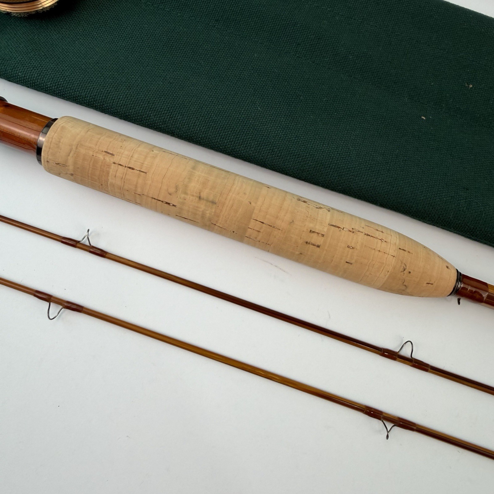 Vtg CW Jenkins & Son Signature Split Bamboo Fly Rod 7’6″ 4/5wt Tube Sock Ex Tip