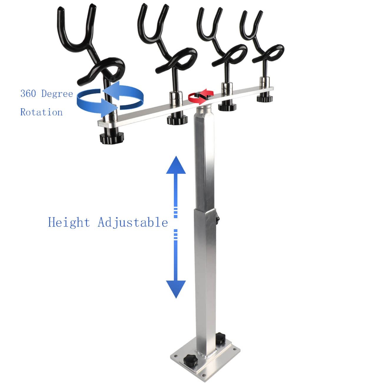 Sure Grip Aluminum Boat Fishing Rod Holder, PVC Coated Steel Wire Adjustable