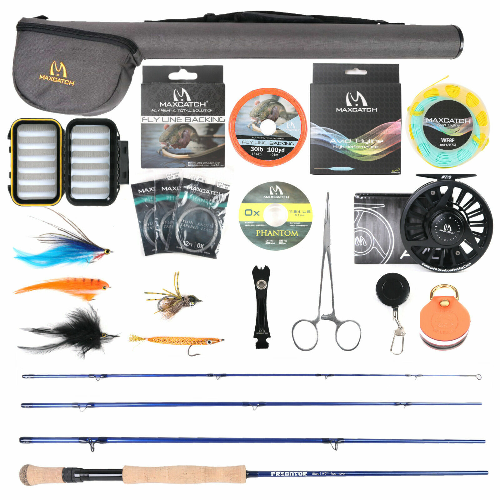 Predator Saltwater 9FT 8/9/10wt Fast Action Fly Fishing Rod and Reel Whole Combo