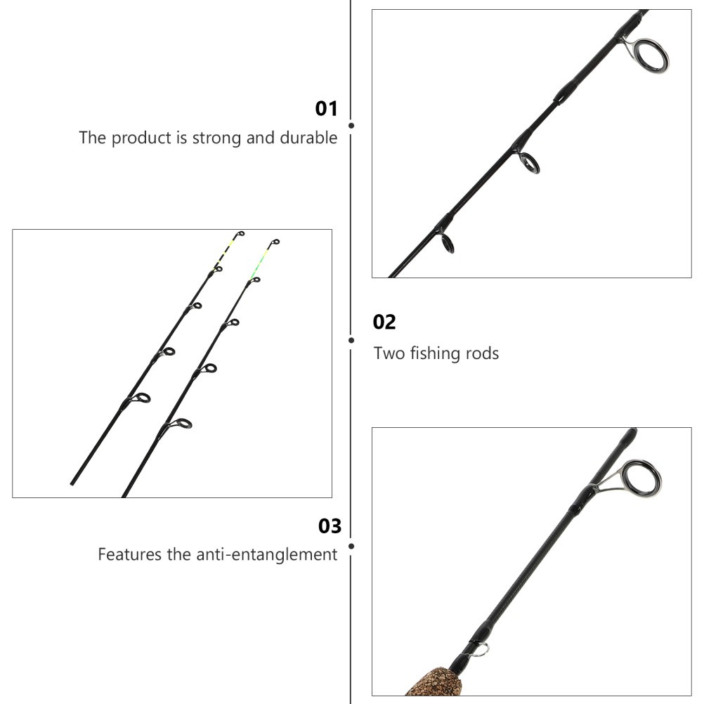 1Pc Double Fishing Rod Ice Fishing Rod for Winter Outdoor Prawn Rod