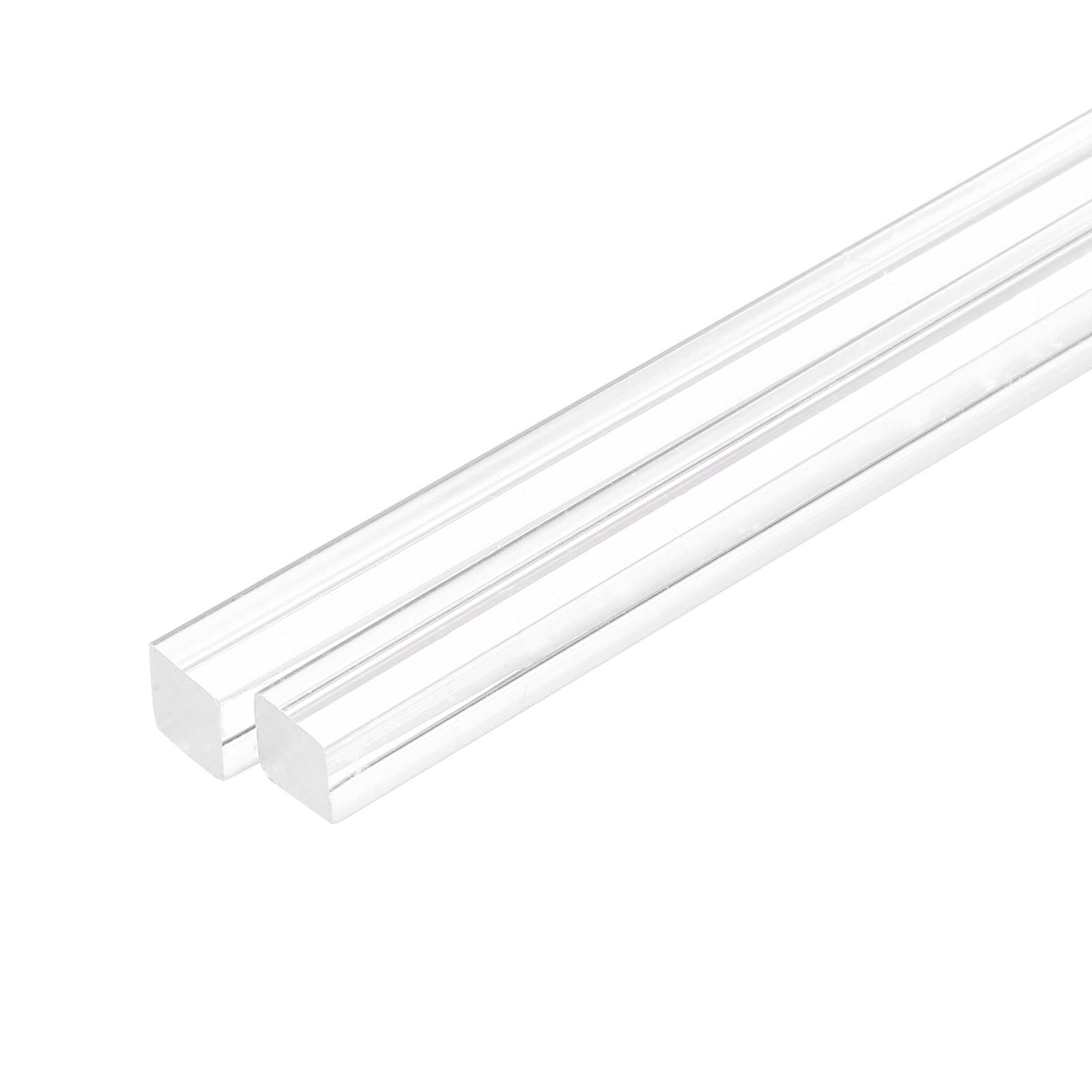 2 PCS Clear Acrylic Square Rods, 1/2 x 12 12mm x 300mm, Dowel, DIY Crafts