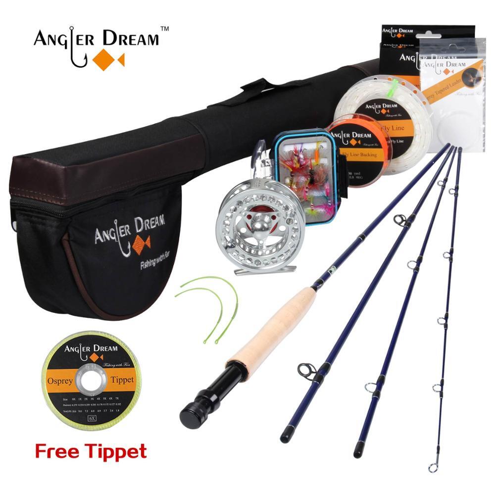 8’4” 3WT 4Pieces Carbon Fly Fishing Rod and Reel Combo Set 3/4WT Reel Rod Combo