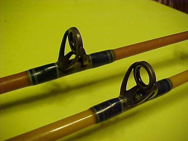 SET OF 2 CUSTOM SABRE CONVENTIONAL FISHING RODS FUJI SIC GUIDES AFTCO REEL SEATS