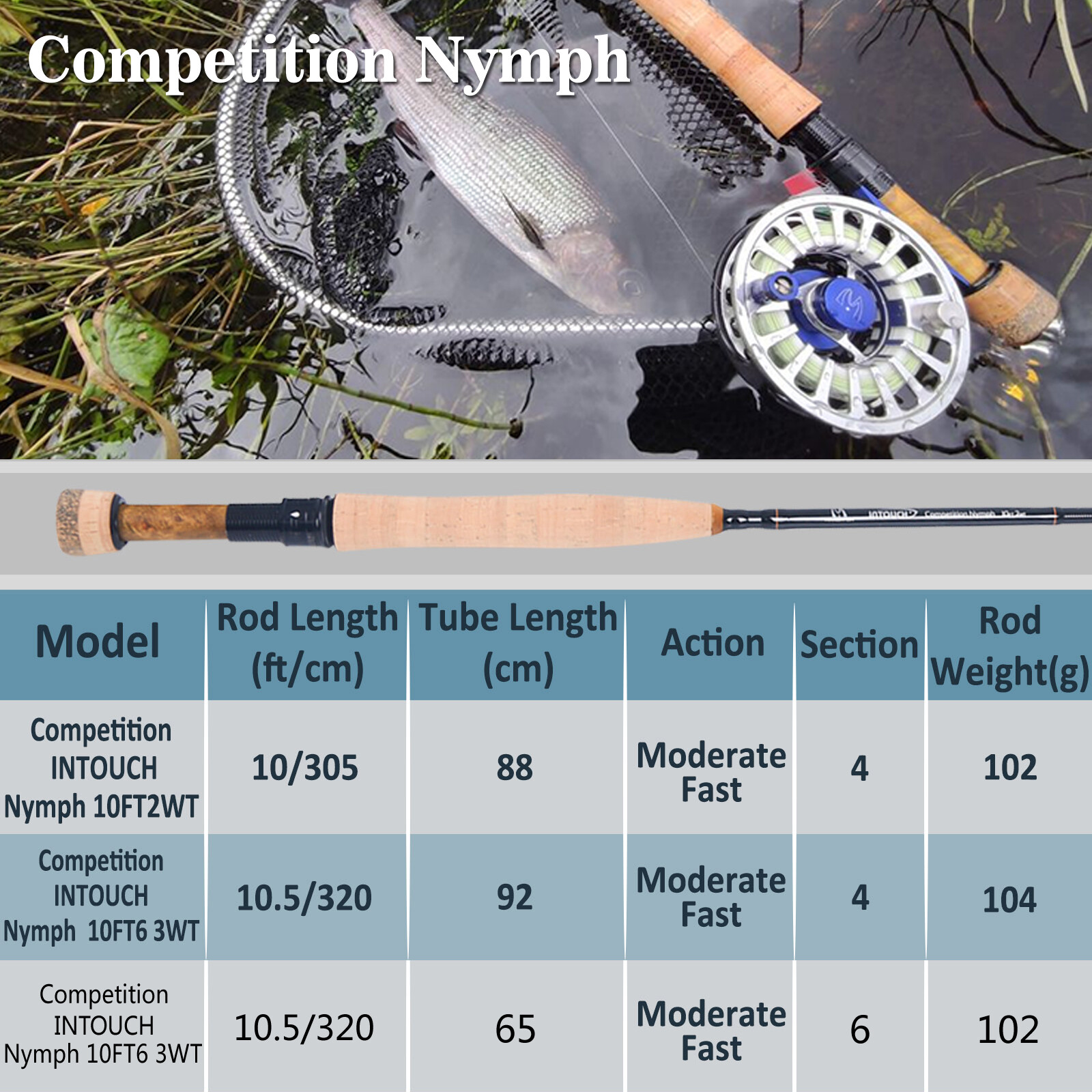 Maxcatch Competition InTouch 2/3wt Nymph Fly Rod for euro nymphing fly fishing
