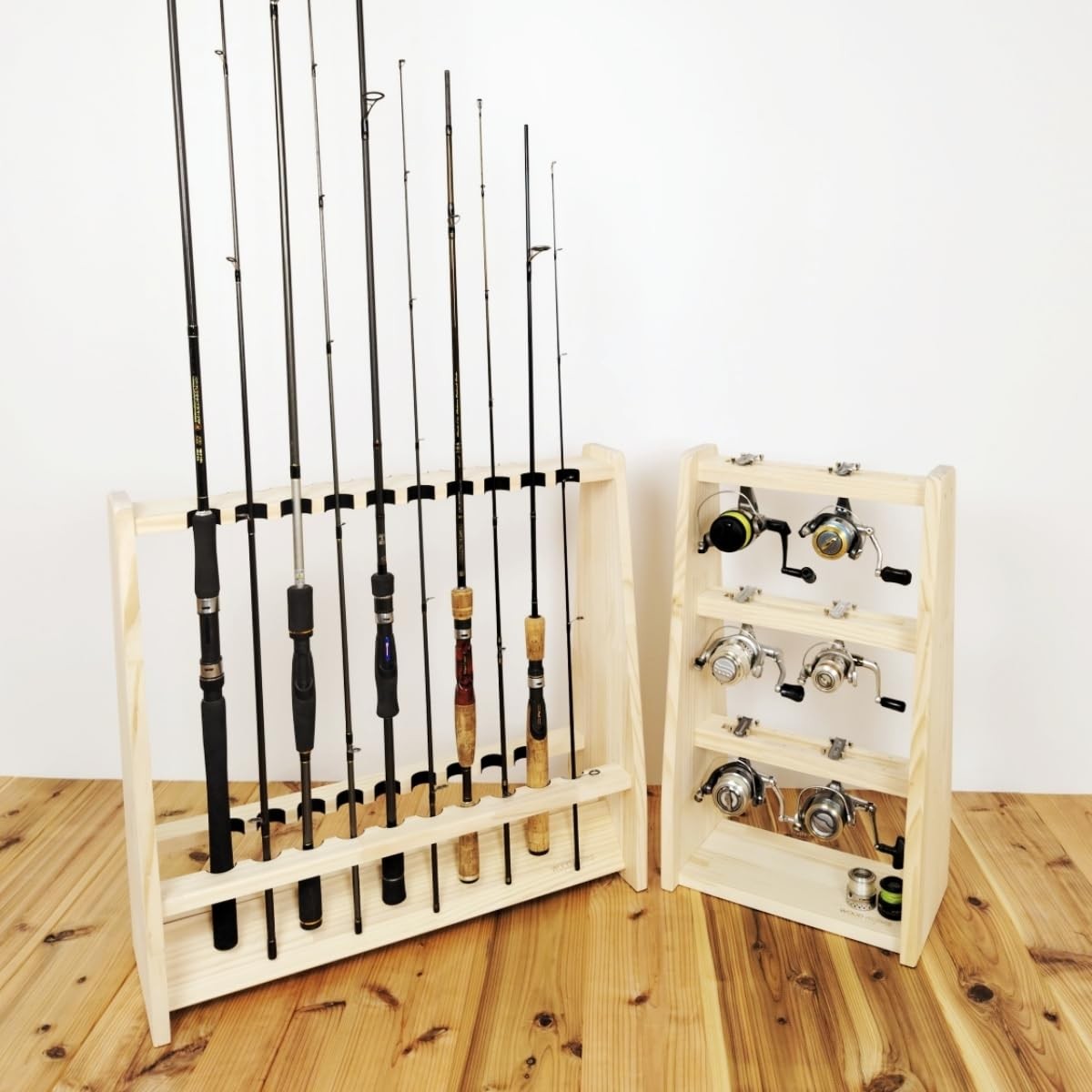 WOOD WORKS Double-Sided Rods for 19 Rods, Assembled, Natural/Black