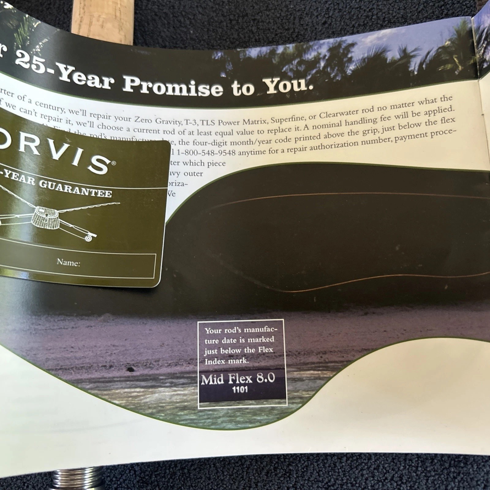 Orvis TLS Power Matrix Fly Rod. 9.5 length wt 3.625 6WT line tip flex 9.5 Mint