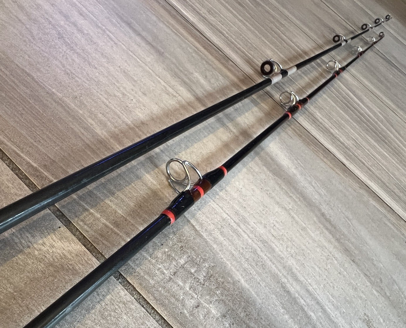 Lot of 2 Vtg Casting Fishing Rods Bass Pro Shops & Custom w/ Lews Fuji Speed Fit