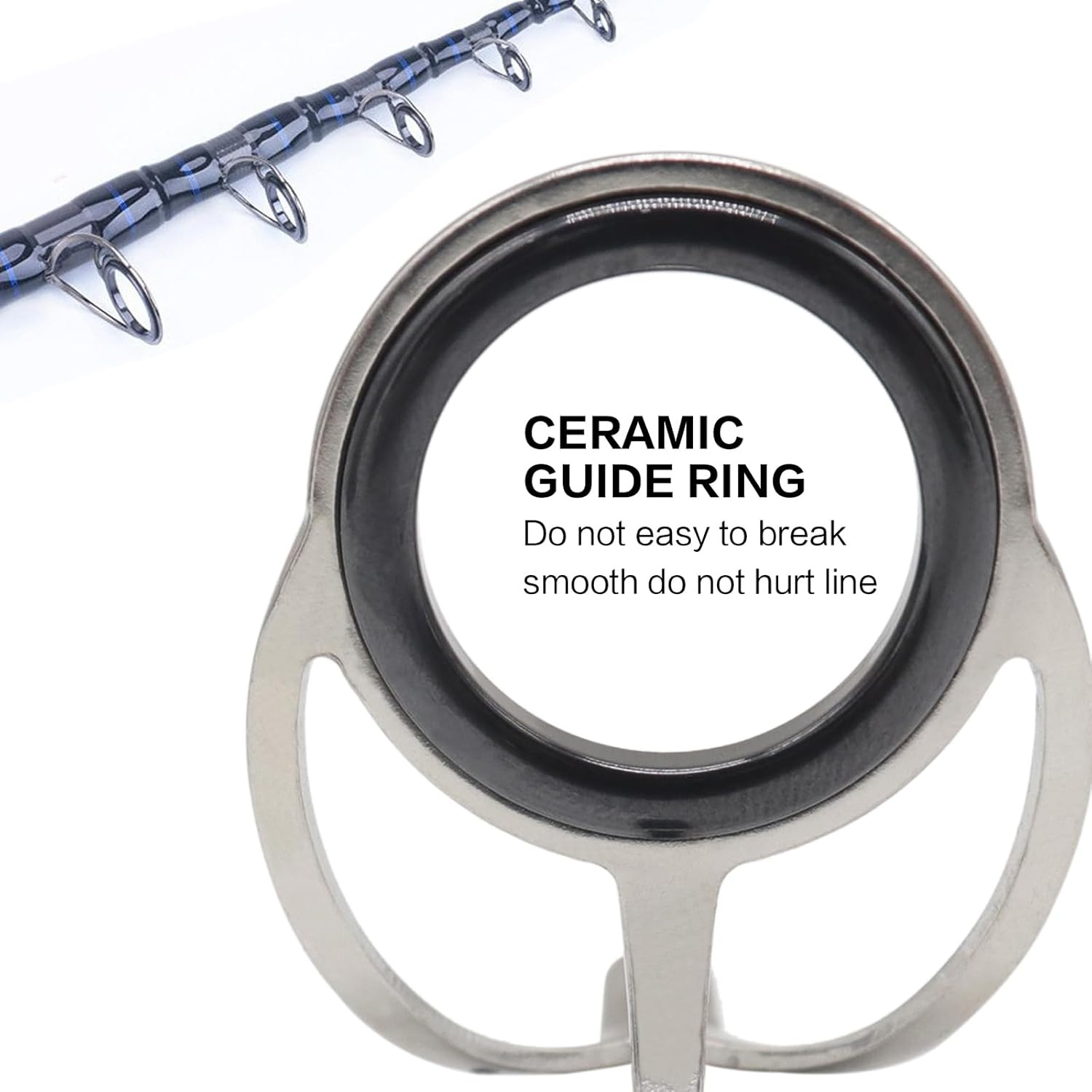 60PCS Fishing Rod Guide Tip Repair Kit – Stainless Steel & Ceramic Ring Set