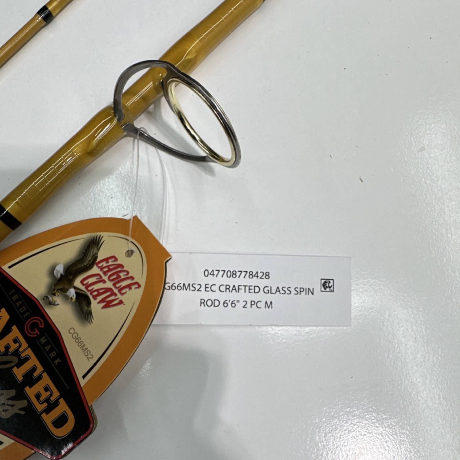 Eagle Claw Crafted Glass Spinning Rod 6’6″ Medium Fiberglass 2-Piece Yellow