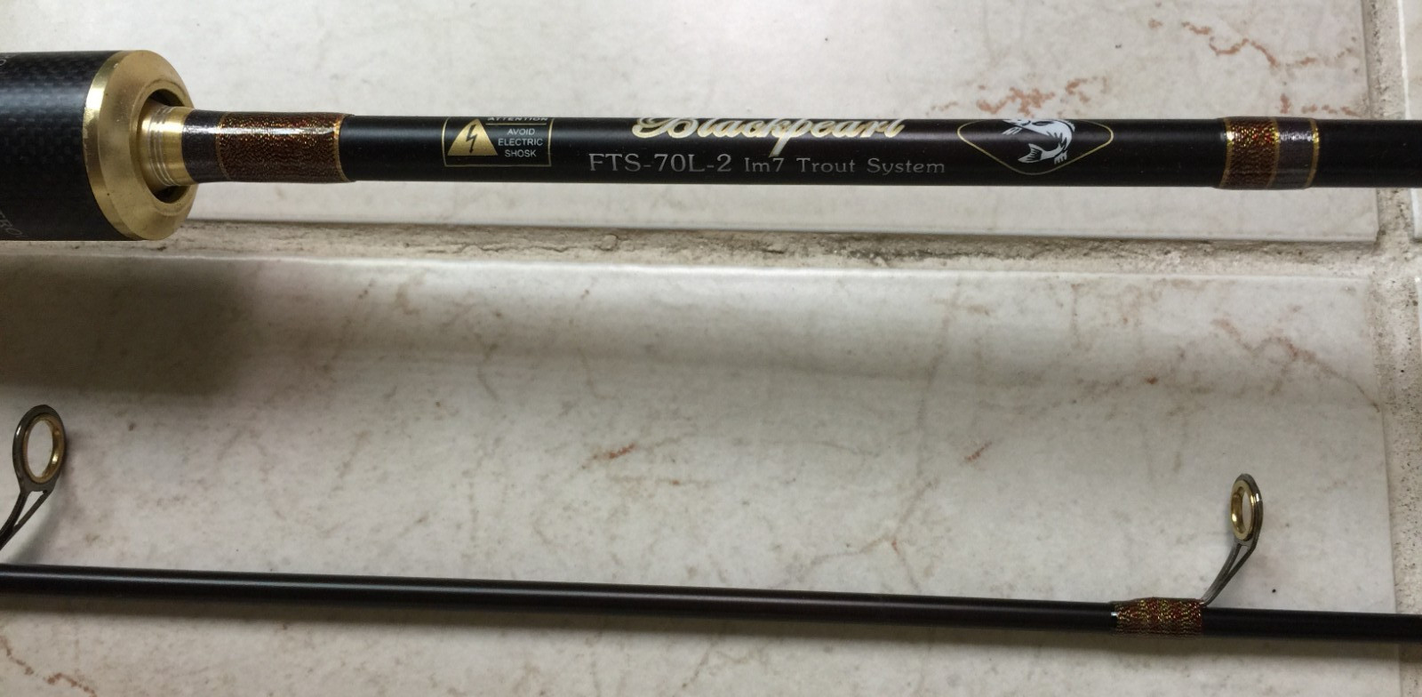 High modulus Graphite Trout Spin Rod – 2 section 7’0″ – Light Guides -New