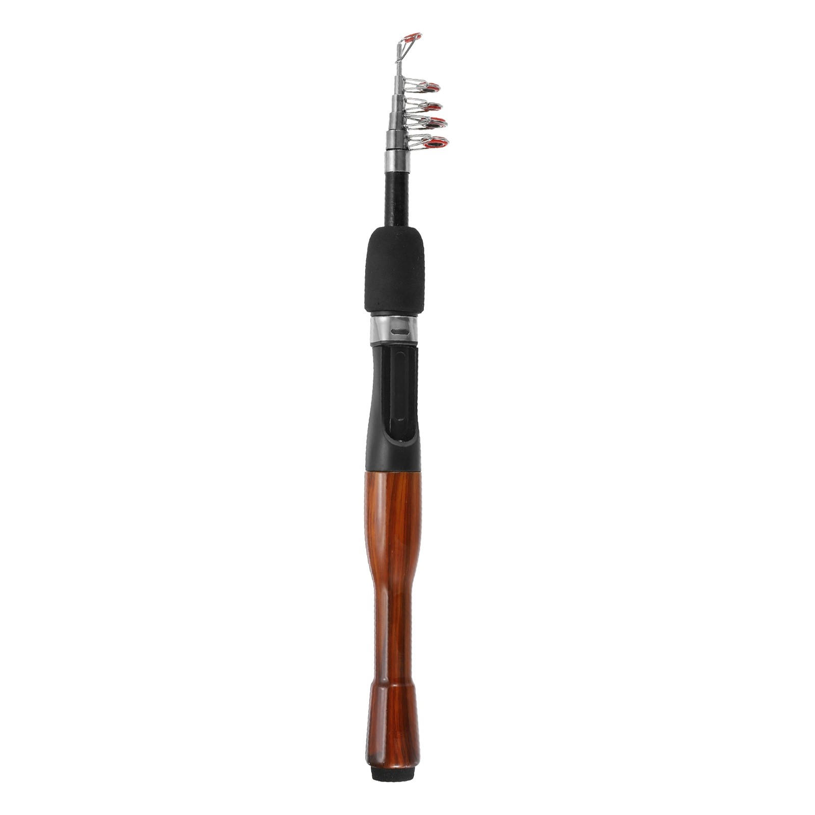 1.3 m Telescopic Fishing Rod Travel Carbon Fiber Fishing Pole Black & Wood