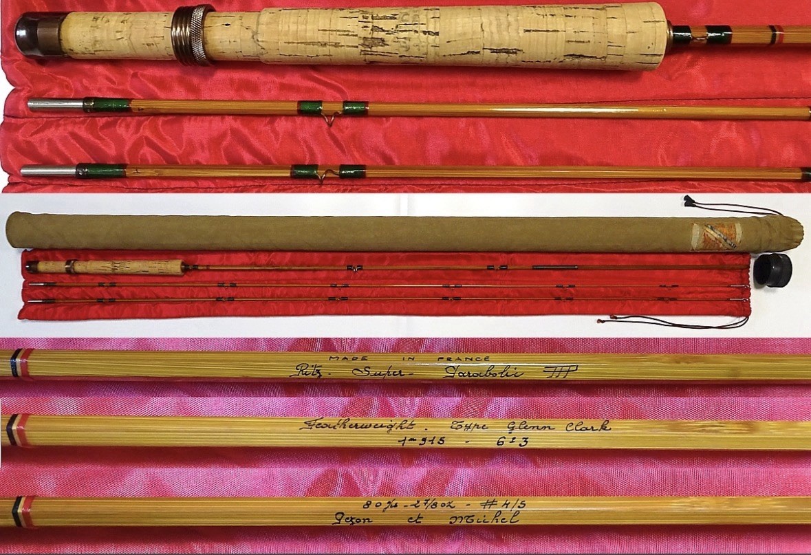 Pezon et Michel Glenn Clark 6ft6in4-5wt 2P2T Fly Rod Free shipping DDP