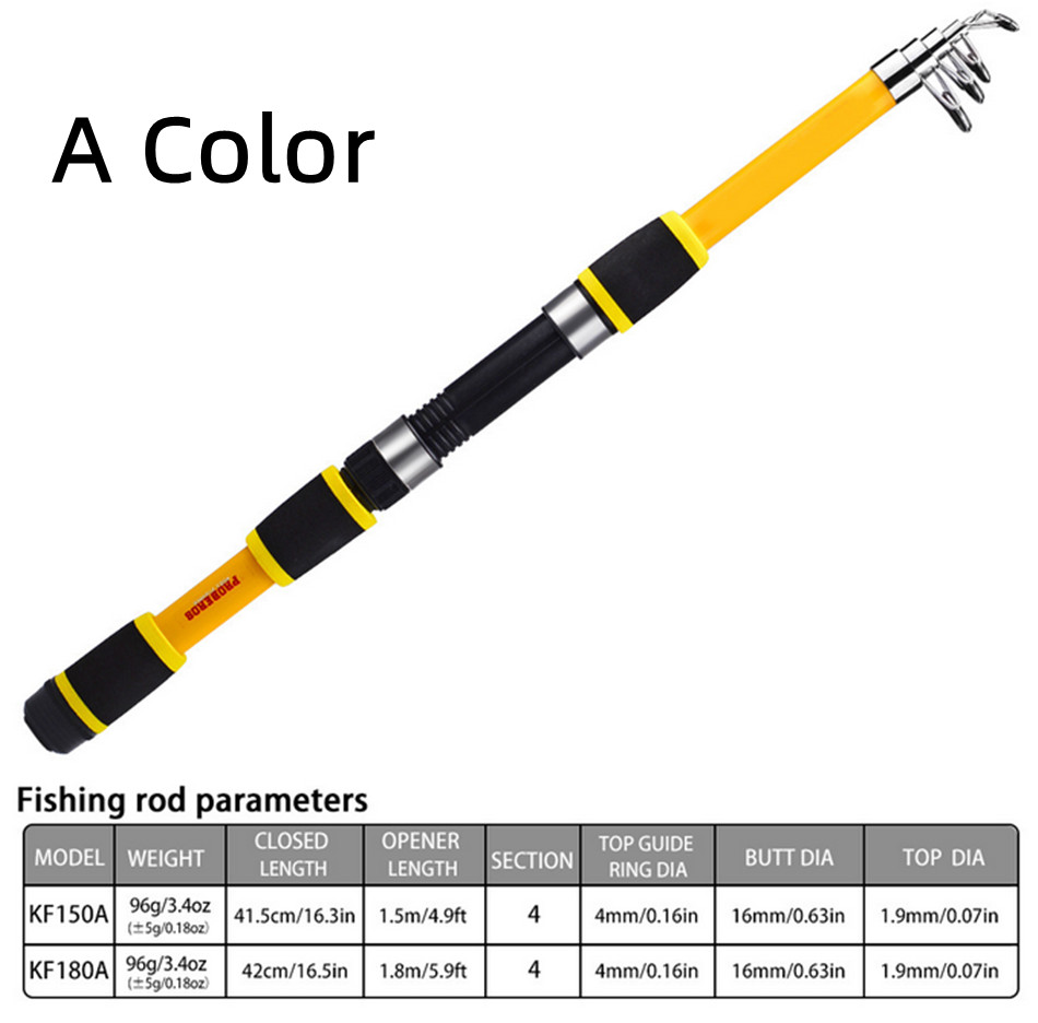 1.5m/1.8m Spinning Nylon Casting Fishing Rod Telescopic Fishing Pole Freshwater