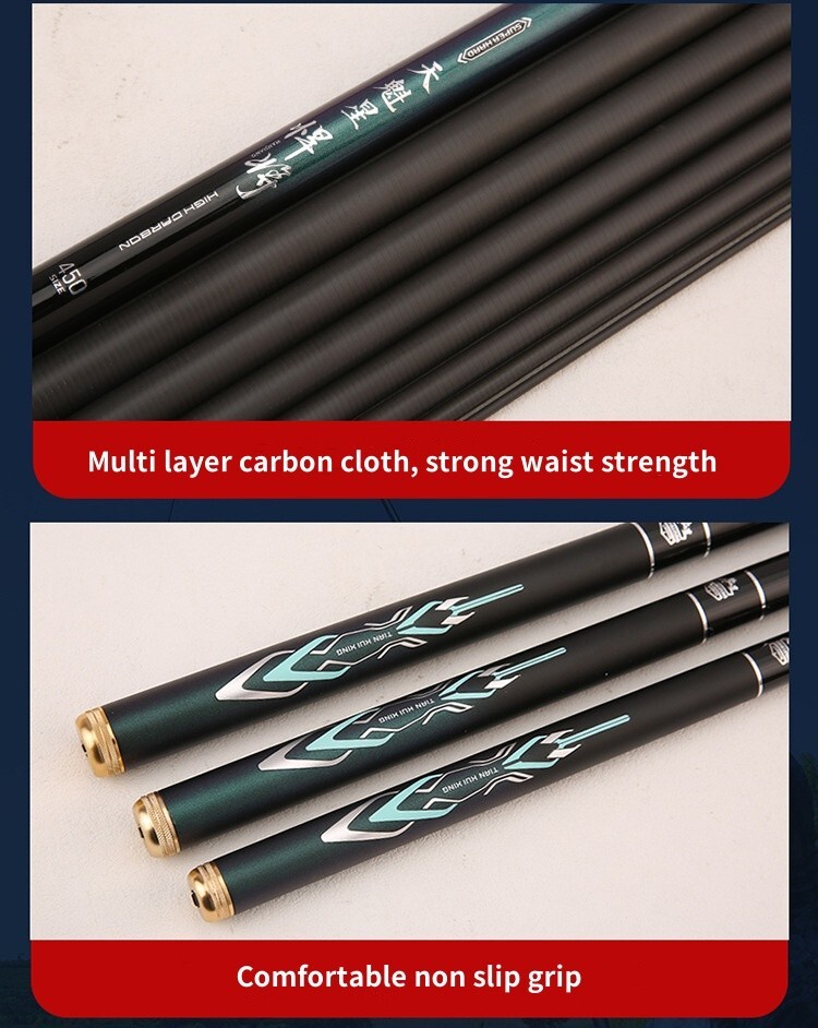 Fishing Rods Carbon Fiber Telescopic Fishing Rod Hand Stream Pole 2.7m-6.3m Pole
