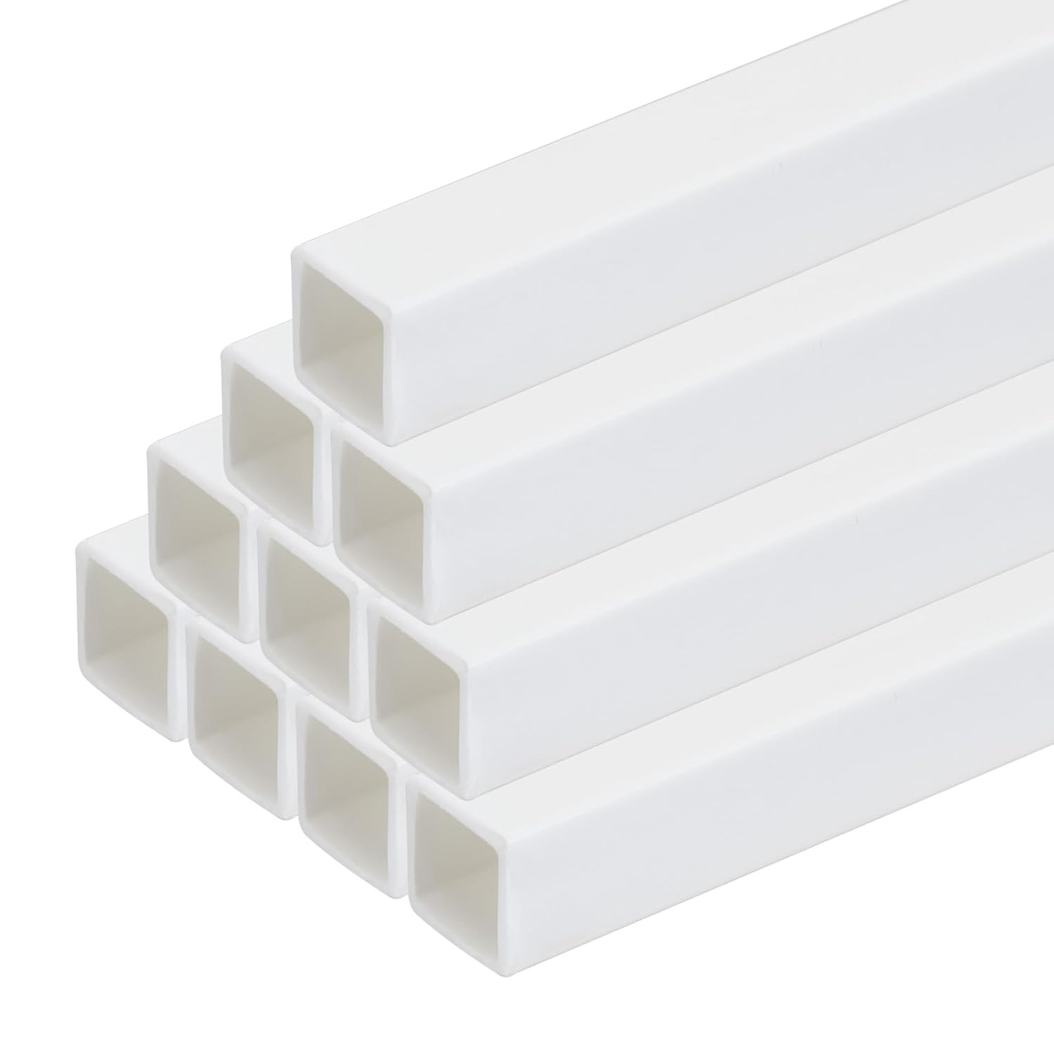 10Pcs 10″ Plastic Model Tube ABS Square Tube 0.39″X0.39″ White Easy Processing f
