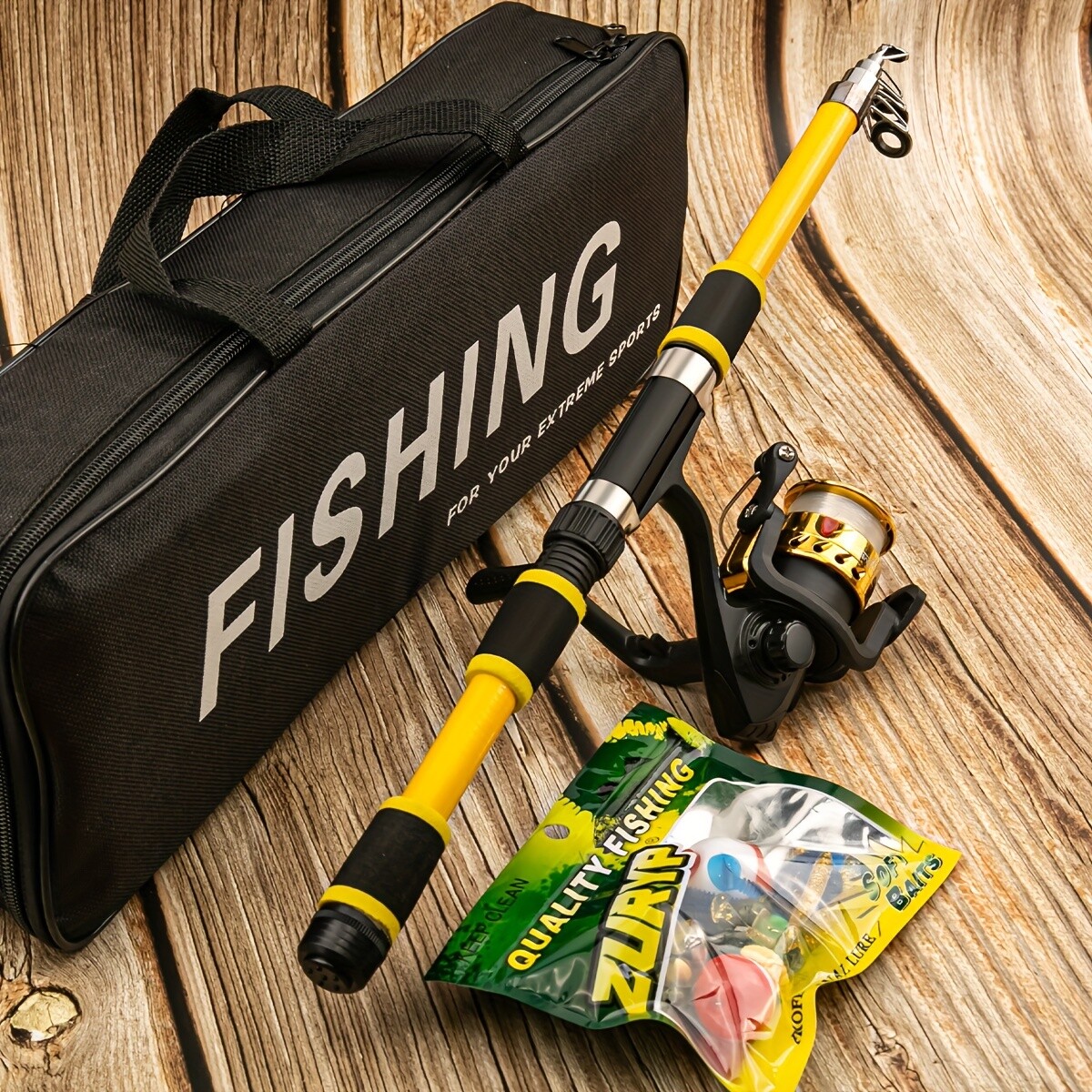 2 pack Pro Angler Quick Start Fishing Combo 6ft+7ft Hi Visibility RodsPreSpooled