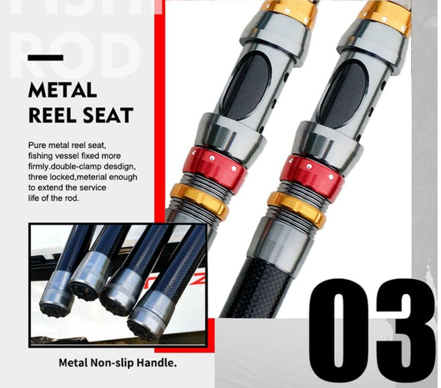 1.8M-3.6M Fishing Rods Telescopic Pole Saltwater Carp Carbon Fiber Spinning Rods