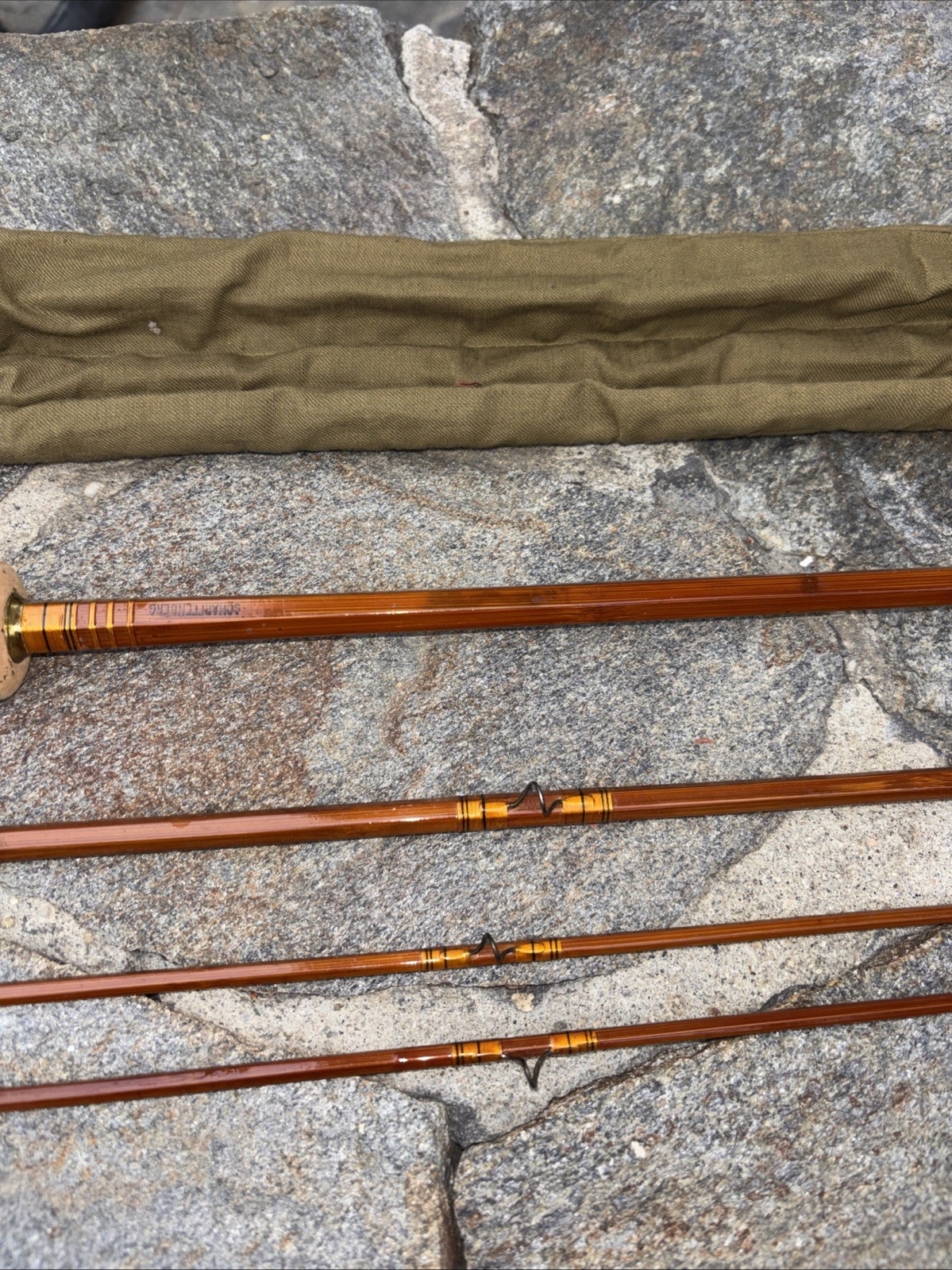 SCARFFENBERG – Rodmaker 3 piece 2 tips 9 ‘6″ Split Bamboo Fly rod