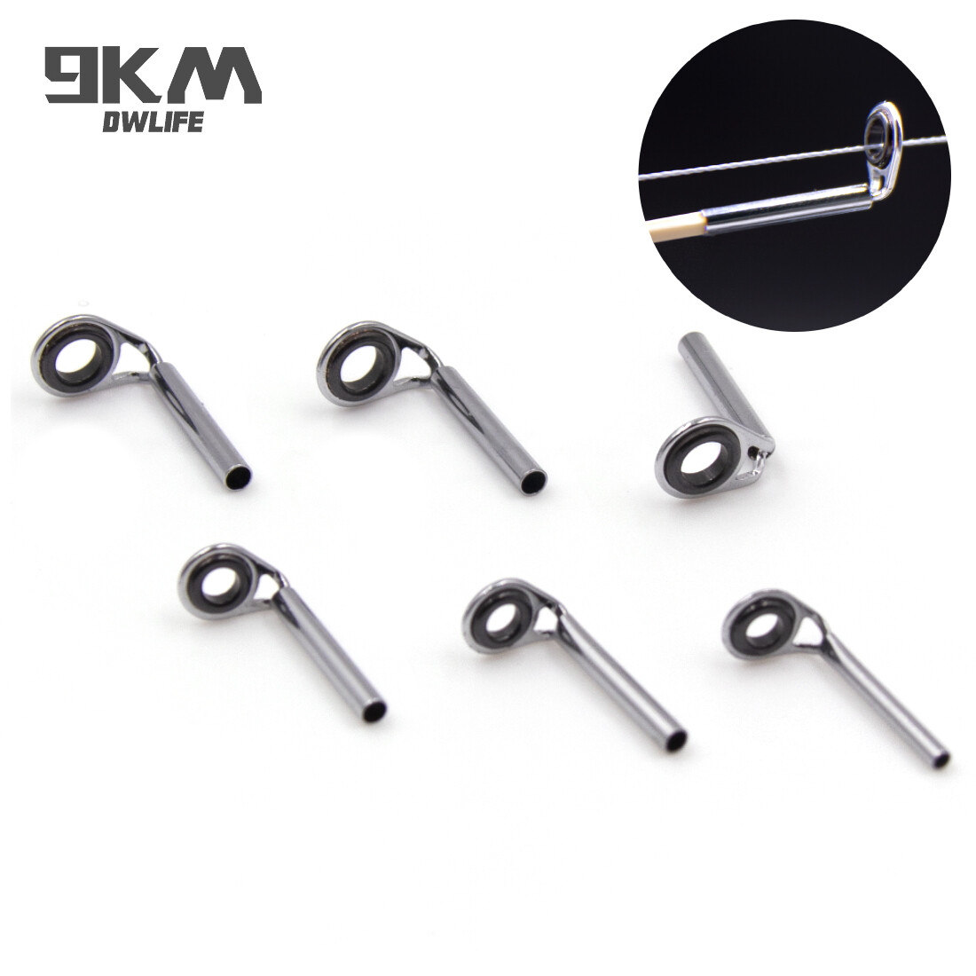 Fishing Rod Guides 5~10Pcs Rod Tip Top Guide Stainless Steel Repair Building Kit