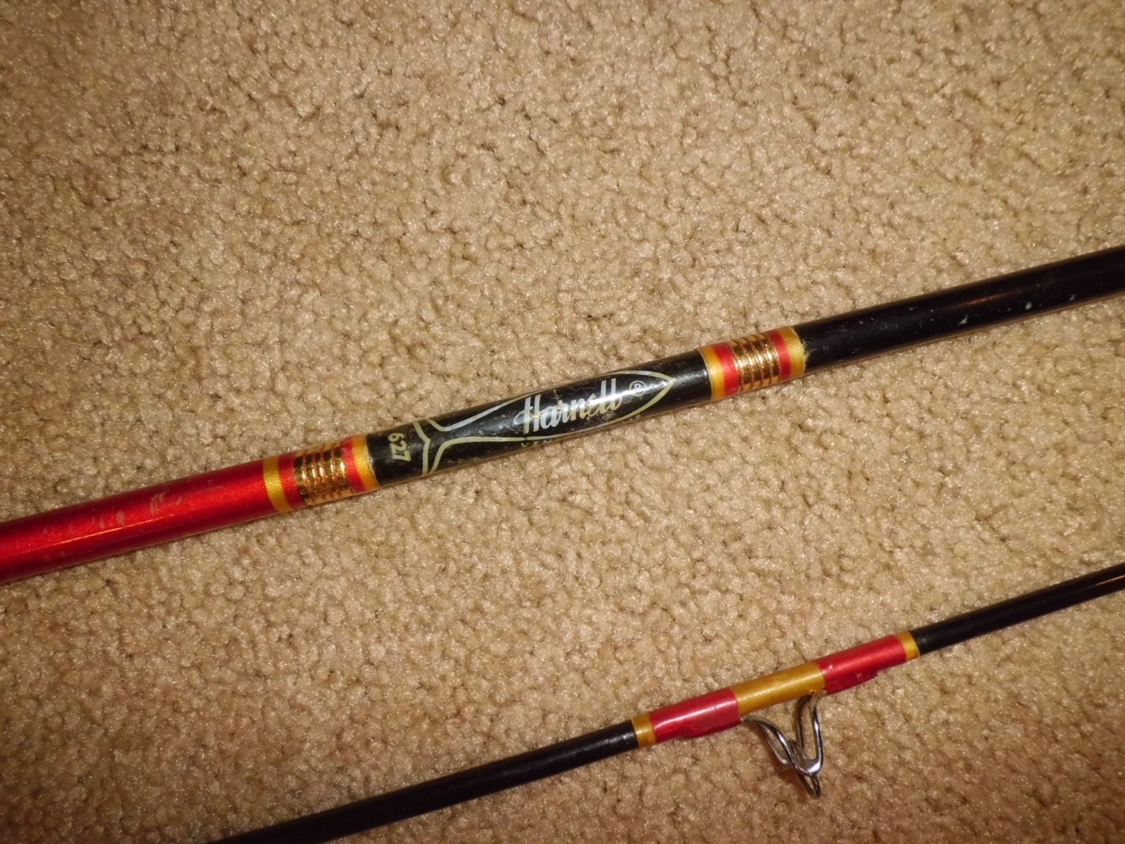 Vintage HARNELL 627 Medium Spinning 7’6″ Rod made in USA=-8-15 lb