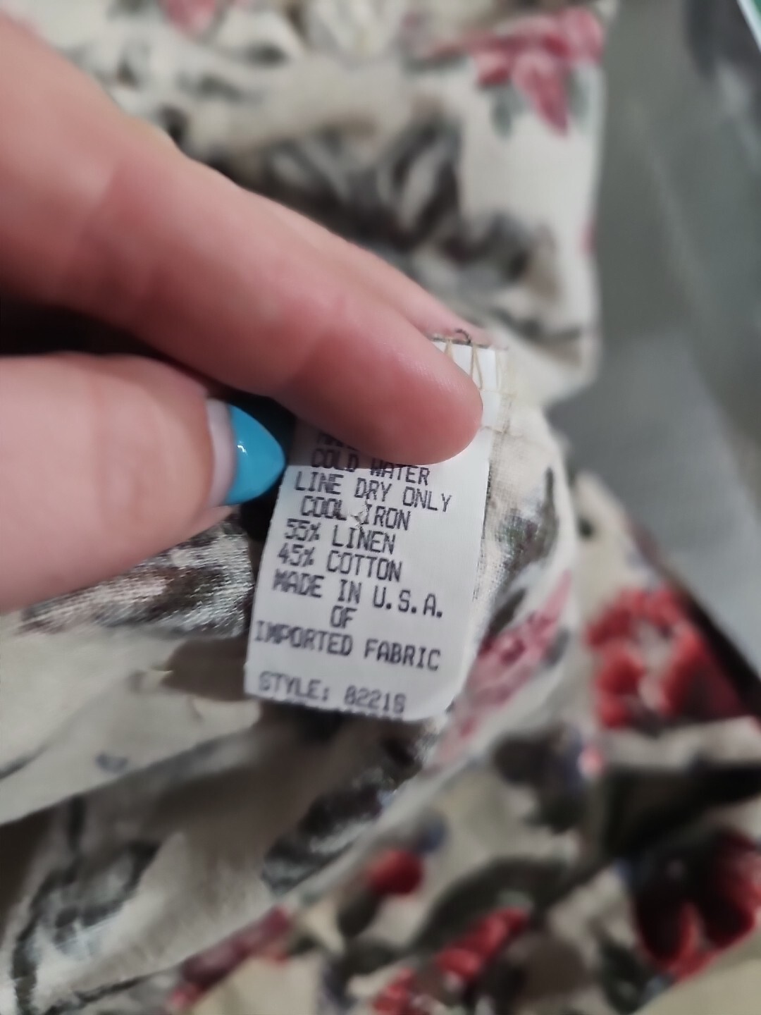 Vintage Orvis Women’s Floral Blazer Lightweight Jacket Linen Blend Sz Large