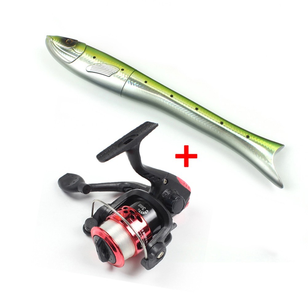 Carbon Fiber Fishing Rod with Unique Fish Shaped Design Blue Green or Red