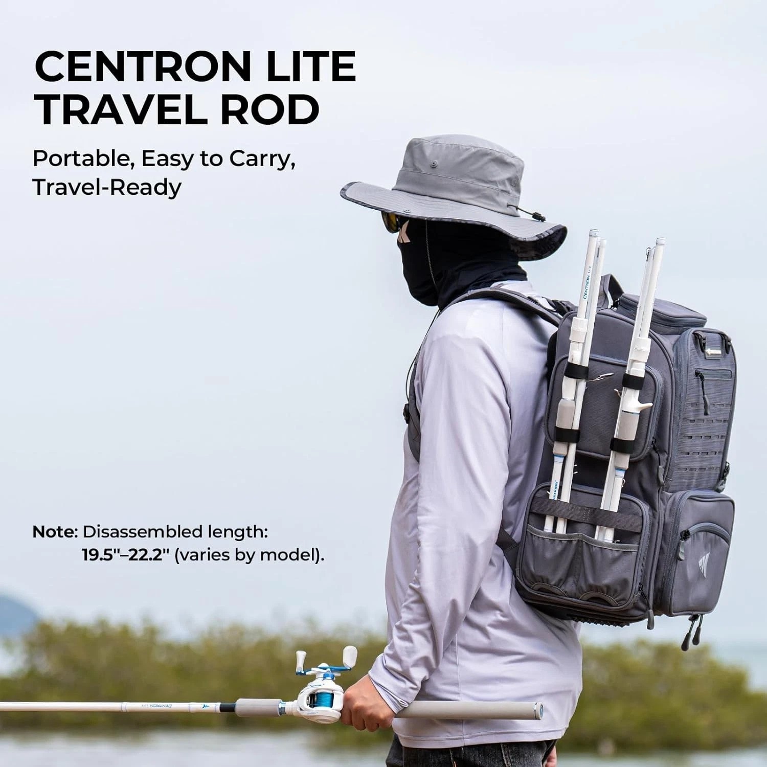 Centron Lite Travel Fishing Rods, Portable 4/5 Piece Spinning & Casting Rods,…