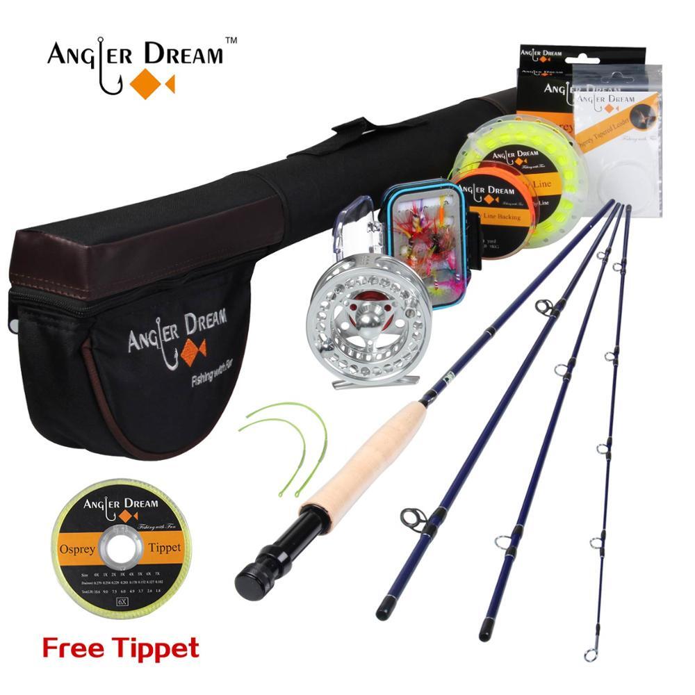 8’4” 3WT 4Pieces Carbon Fly Fishing Rod and Reel Combo Set 3/4WT Reel Rod Combo