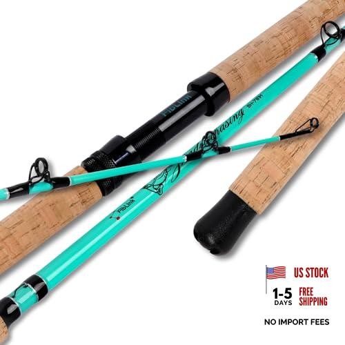 Catfish Fishing Rods – 1 Piece/2 Piece Pole – Portable Travel Pole – Medium