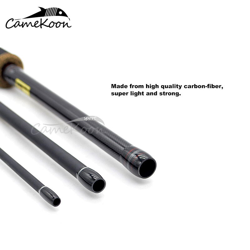 CAMEKOON Casting & Spinning Fishing Rod Ultralight Carbon Fiber 4-Pcs Lure Pole