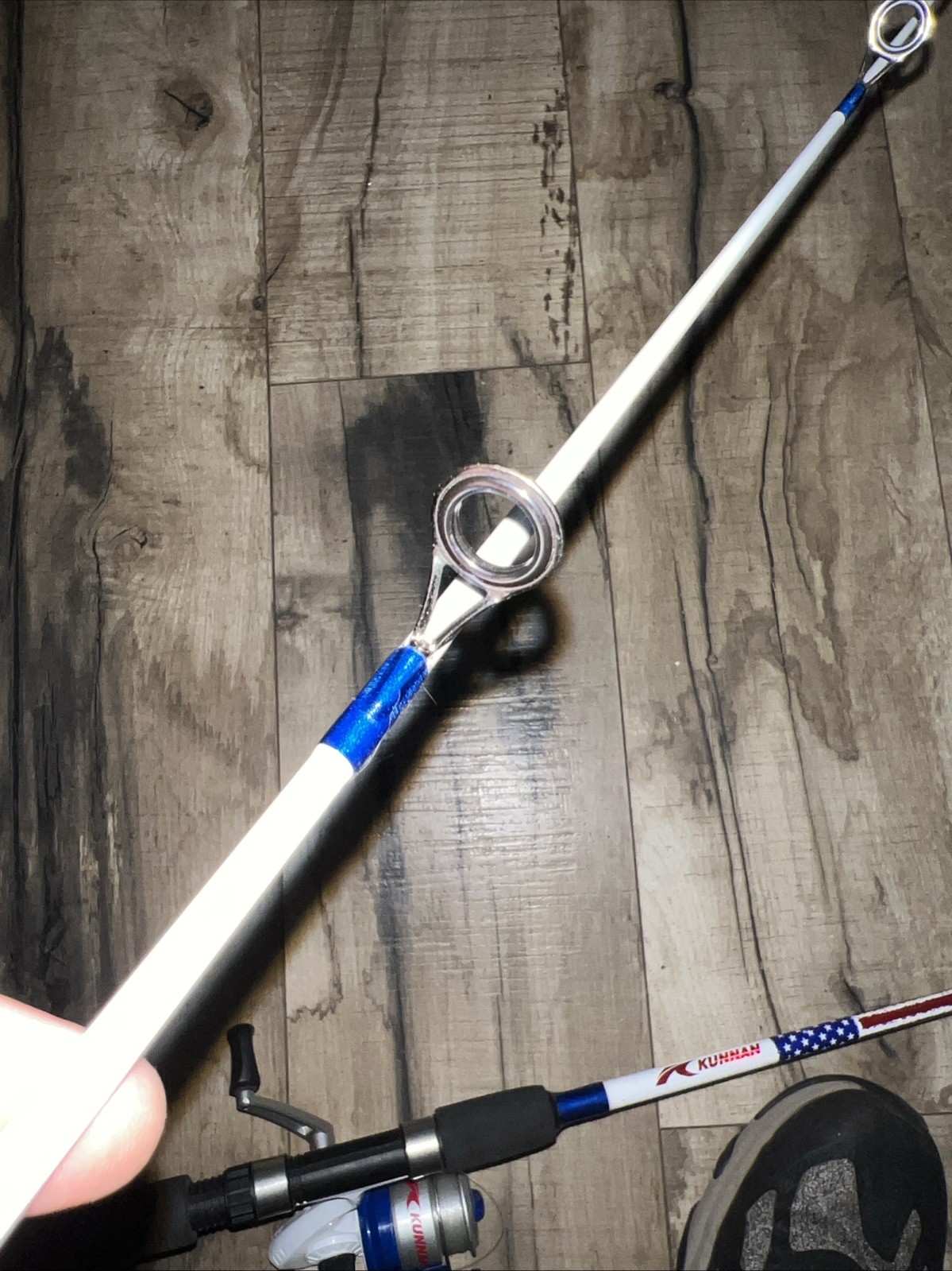 Kunnan Ultralight Spinning Rod 4.5’ 2-Pc KBRV & 5.2:1 Reel American Flag Decal