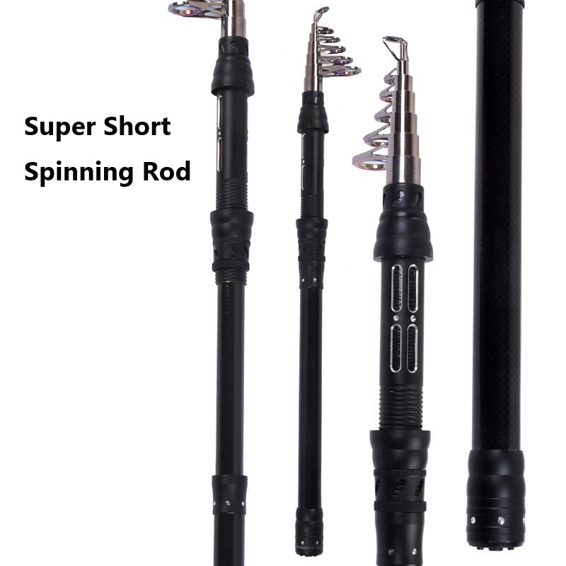 Mini Spinning Fishing Rod Carbon Fiber Telescopic Fishing Pole 1.8M-3M Saltwater