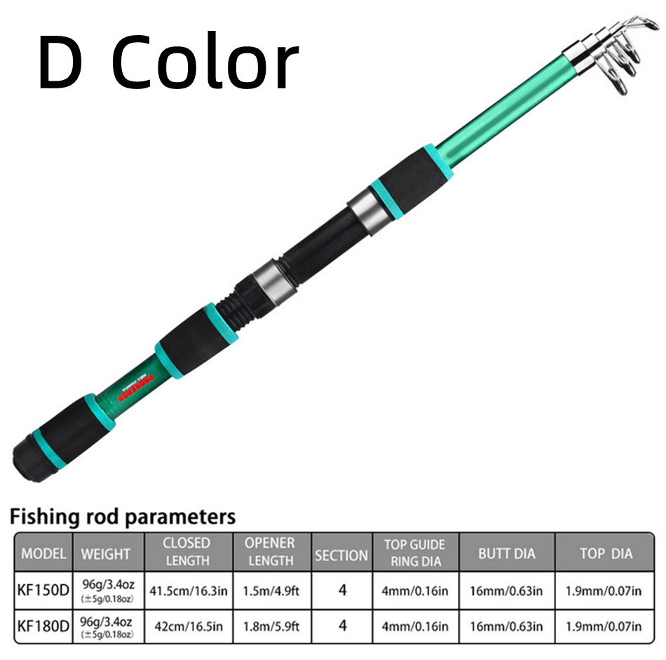1.5m/1.8m Spinning Nylon Casting Fishing Rod Telescopic Fishing Pole Freshwater