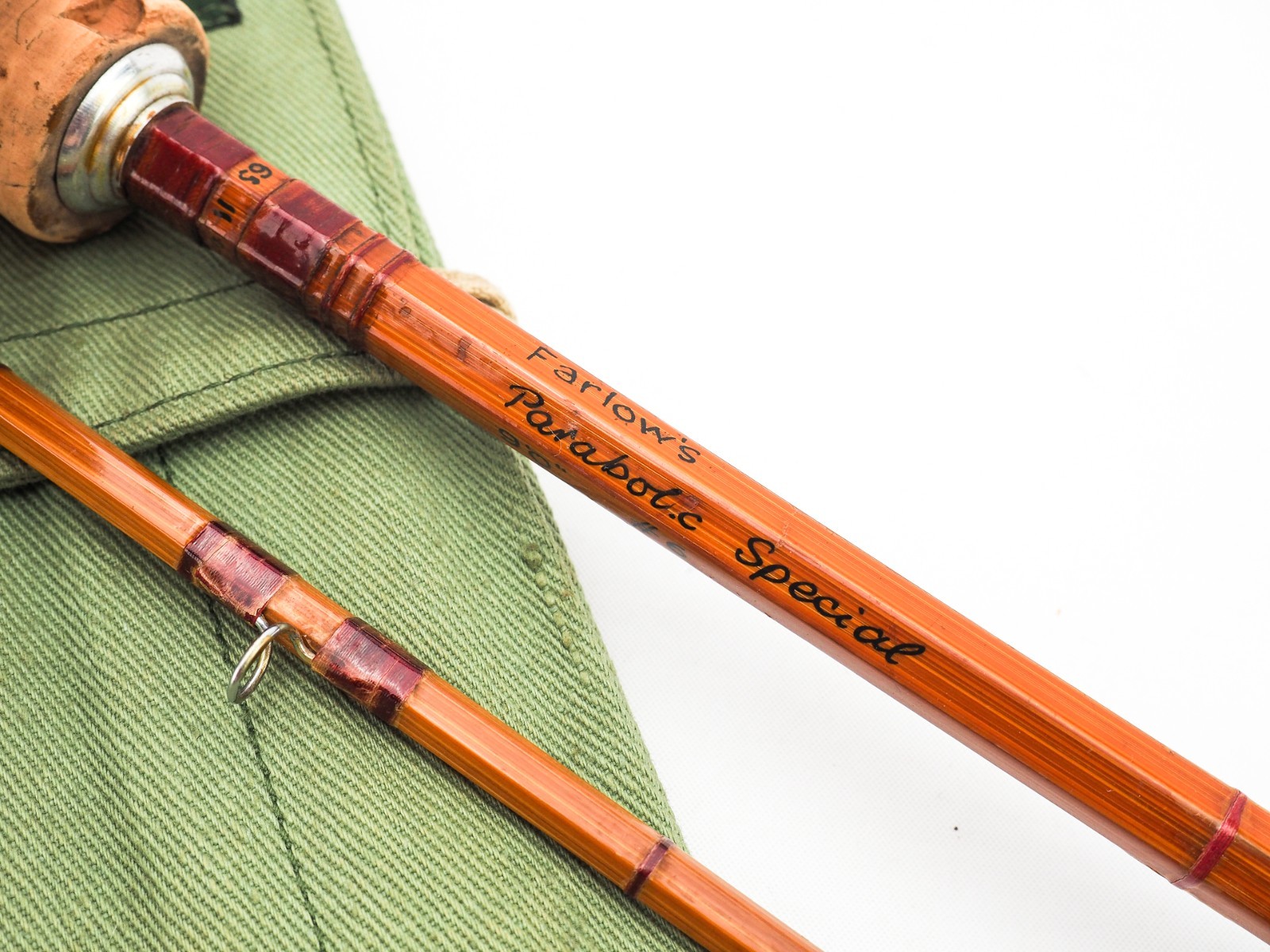 FARLOWS (ENGLAND) PEZON ET MICHEL CANE PARABOLIC SPECIAL 9′ #6 FLY ROD