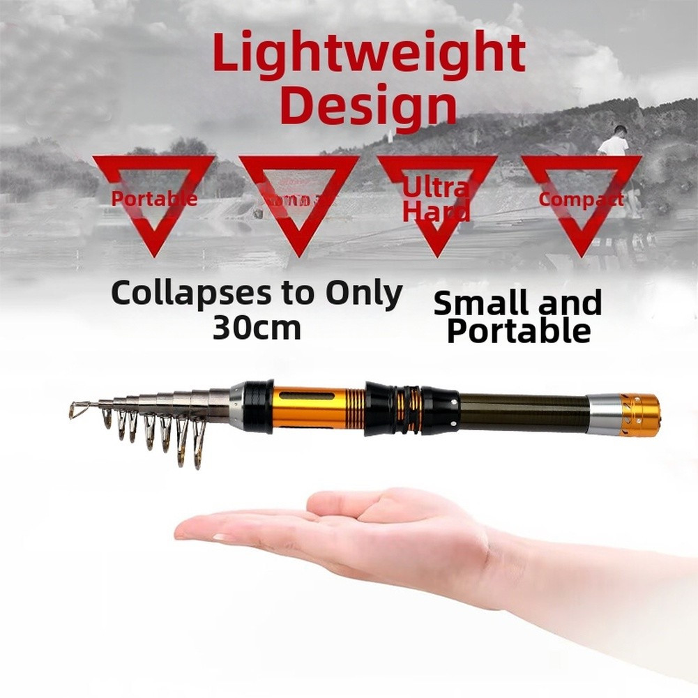 Rod Carbon Fiber Telescopic 1.3-3.6m 30cm Folded Size for Easy Storage